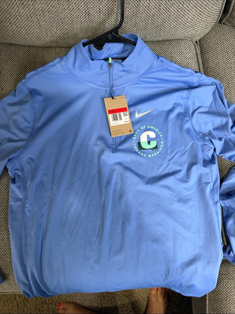Nike Blue Chicago Marathon Quarter-Zip Pullover